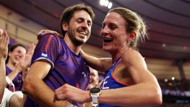 France’s Alice Finot Proposes to Boyfriend Bruno Martínez Bargiela After Breaking European Steeplechase Record at Paris Olympics 2024 (Watch Video)