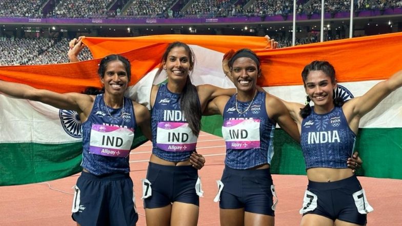 Jyothika Sri Dandi, Kiran Pahal, MR Poovamma, Vithya Ramraj and Subha Venkatesan at Paris Olympics 2024, Athletics Free Live Streaming Online: Know TV Channel and Telecast Details for Women's 4X400 M Relay Round 1