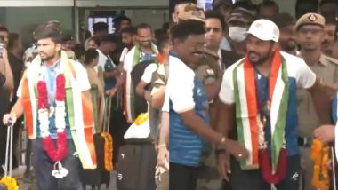 Indian Men’s Hockey Team Receives Warm Welcome at the Indira Gandhi International Airport in New Delhi As They Arrive After Winning Historic Bronze Medal at Paris Olympics 2024 (Watch Video)