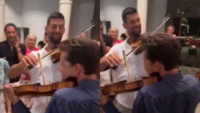 Novak Djokovic Spotted Playing Violin in Croatia After Winning First Ever Olympic Gold Medal at the Paris Olympics 2024 (Watch Video)