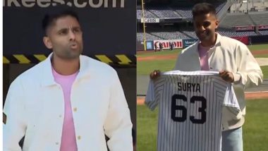 Suryakumar Yadav Receives Special Jersey From MLB Team New York Yankees at Yankees Stadium, Video Goes Viral