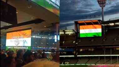 India’s National Anthem Played at Melbourne Cricket Ground in Australia on Occasion of 78th Independence Day (Watch Video)