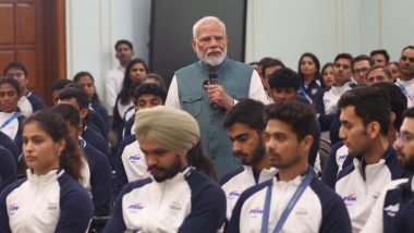 Lakshya Sen Expresses Gratitude After Meeting Prime Minister Narendra Modi Alongside Other Indian Contingent Members Following Paris Olympics 2024 (See Post)