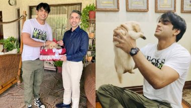 Neeraj Chopra Talks About 'Throwing Stick to His Dog' Meme Following Paris Olympics 2024, Watch Video of India's Double Olympic Medallist Talking About His Pet Golden Retriever 'Tokyo'