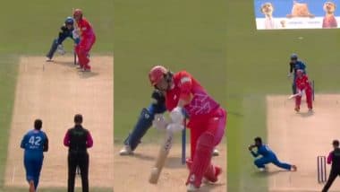 Deepti Sharma Showcases Brilliant Reflexes To Take Brilliant Follow-Through Catch During Welsh Fire Women vs London Spirit Women The Hundred 2024 Final (Watch Video)