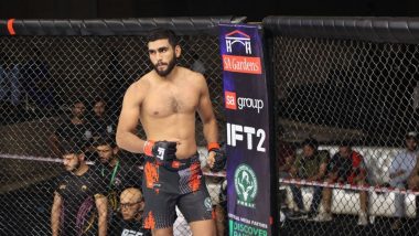 BRAVE CF 85: Pakistani MMA Fighter Rizwan Ali Knocks Out India’s Srikanth Sekhar at Mixed Martial Arts Asian Championship 2024 Held in Lahore (Watch Video)