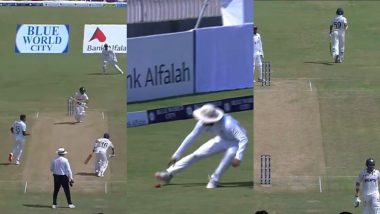 Saud Shakeel, Mohammad Rizwan Run Four Runs As Ball Stops Near Boundary Line During PAK vs BAN 1st Test 2024 (Watch Video)