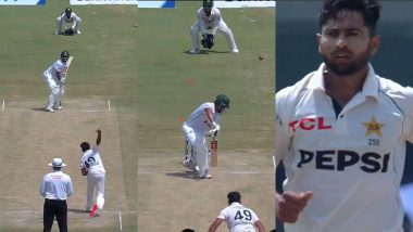 Khurram Shahzad Castles Najmul Hossain Shanto With a Brilliant Inswinger During PAK vs BAN 1st Test 2024 (Watch Video)