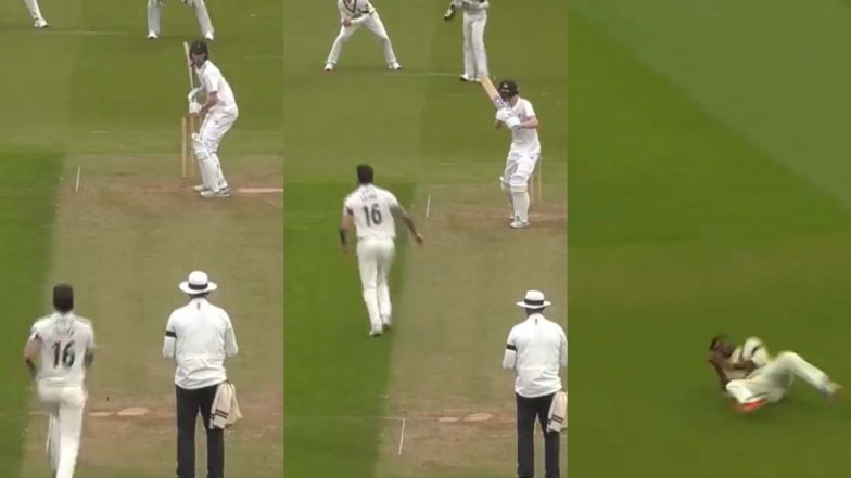 Sai Sudharsan Takes Spectacular Catch at Backward Point To Dismiss Rocky Flintoff During Lancashire vs Surrey County Championship 2024 Match (Watch Video)