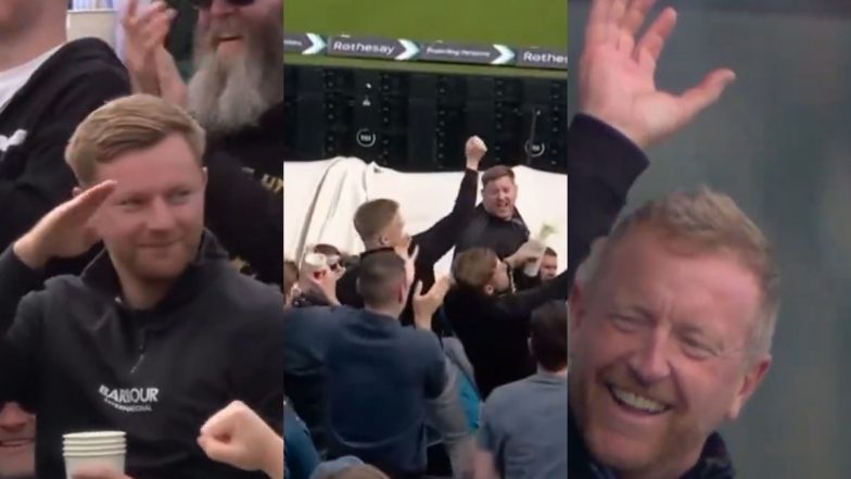 Fan Takes Brilliant One-Handed Catch in Stands While Holding Drink With Other Hand During ENG vs SL 1st Test 2024, Video Goes Viral