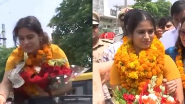 Manu Bhaker Receives Grand Welcome From Locals at Her Maternal Grandparent's Village Khanpur Khurd, Video Goes Viral