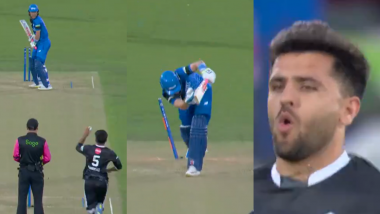 Fazalhaq Farooqi Bowls a Beautiful Inswinger To Dismiss Ollie Pope During Manchester Originals vs London Spirit ‘The Hundred’ 2024 Match (Watch Video)