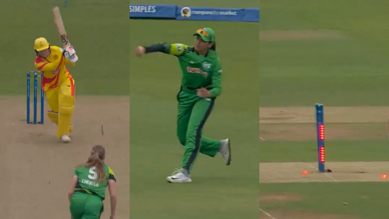 Smriti Mandhana Hits ‘Bulls-Eye’ To Run Out Bryony Smith During Southern Brave Women vs Trent Rockets Women ‘The Hundred’ 2024 Match (Watch Video)