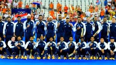 Indian Men’s Hockey Team Receives Bronze Medal at Paris Olympics 2024 Amid Loud Cheers (Watch Video)