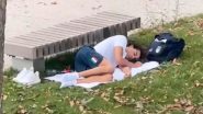 Paris Olympics 2024 Gold Medal Winning Swimmer Thomas Ceccon Spotted Sleeping in Park After Complaining About Conditions in Games Village (See Pic and Video)