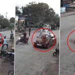 Jalgaon Hit-and-Run Case: Woman Flung Into Air After Speeding Car Hits Her While Crossing Road in Maharashtra, Horrifying Video Surfaces