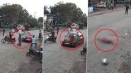 Jalgaon Hit-and-Run Case: Woman Flung Into Air After Speeding Car Hits Her While Crossing Road in Maharashtra, Horrifying Video Surfaces