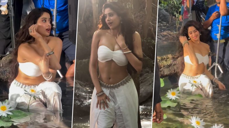 Janhvi Kapoor in ‘Devara’: Actress Gives Glimpse Into the Sultry ‘Chuttamalle’ Song Shoot (Watch BTS Video)