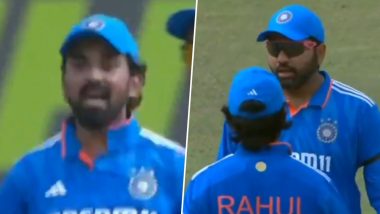 KL Rahul Asks Rohit Sharma ‘IPL Wala Hai Kya’ As He Enquires if There’s a Rule To Review Wide During IND vs SL 1st ODI 2024 (Watch Video)