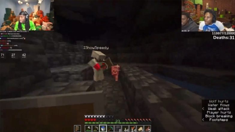 IShowSpeed’s Dog in Minecraft Hardcore Mode Game Kills Kai Cenat’s Character, Viral Video Sparks Hilarious Reactions Online