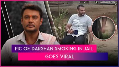 Is Jailed Kannada Superstar Darshan Getting VIP Treatment in Bengaluru Prison? Photo of Him Enjoying Coffee, Cigarette Goes Viral