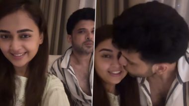 Karan Kundrra Kisses Girlfriend Tejasswi Prakash and Her Reaction Is Too Cute To Miss (Watch Video)