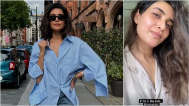 Frizzy Hair During Monsoon? Karishma Tanna Reveals Her Monsoon Woes and Chic Style Statement in Blue! (View Pics)