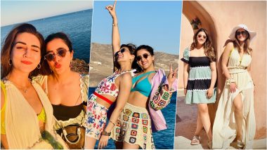 What To Wear in Greece: Kriti Sanon and Sister Nupur Flaunt Chic Vacay Style, Crew Actress' Friendship Day Photo Dump Celebrates Love, Companionship and Sisterhood