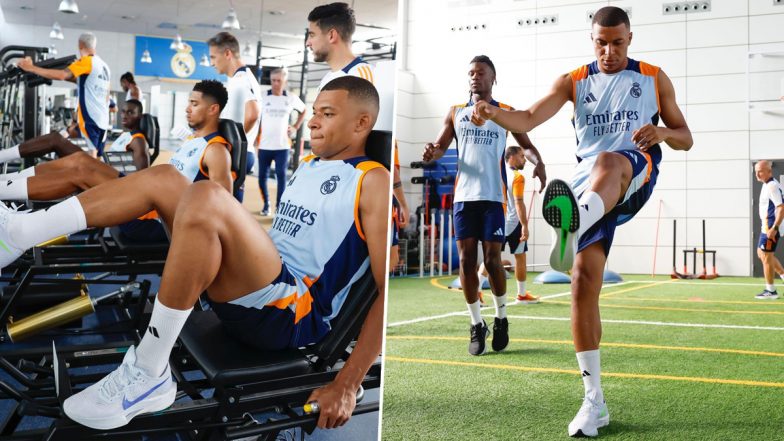 Kylian Mbappe Shares First Glimpse of Training Session With Jude Bellingham and Other Real Madrid Players Ahead of UEFA Super Cup 2024 Final, Pics Go Viral