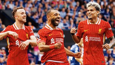 Ipswich Town 0–2 Liverpool, Premier League 2024–25: Diogo Jota’s Strike, Mohamed Salah’s Record Goal Help Reds Start New Era Under Arne Slot With Victory