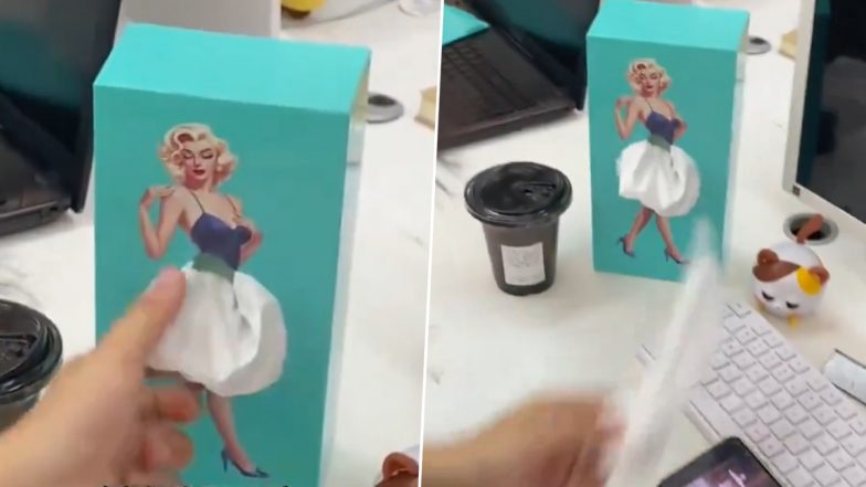 Marilyn Monroe’s Iconic Upskirt Moment Reimagined in a Tissue Box, Creative Spin Brings the Star’s Famous ‘Flying Skirt’ to Life (Watch Viral Video)