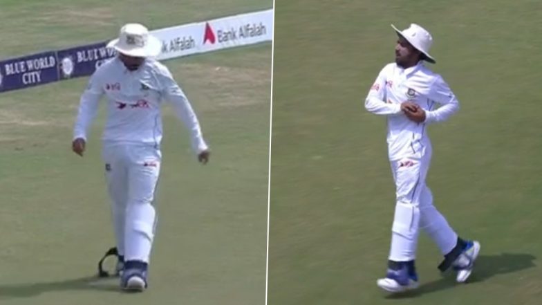 Bangladesh Cricketer Mominul Haque Spotted Wearing Shinpads While Fielding Near Boundary Line During PAK vs BAN 1st Test 2024 Day 5 (See Pic)