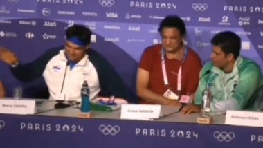 Neeraj Chopra Praises Arshad Nadeem in Press Conference After Pakistan Star’s Gold Medal Win in Paris Olympics 2024, Says ‘I Appreciate Him Because He Really Did Hard Work’ (Watch Video)