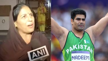 Arshad Nadeem Reacts to Neeraj Chopra's Mother's Heartwarming Words for Him Following His Gold Medal Win at Paris Olympics 2024, Says 'Woh Bhi Meri Ma Hain' (Watch Video)