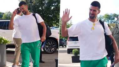 Novak Djokovic Arrives in New York Ahead of US Open 2024, Set To Play a Featured Practice Match Against Juan Martin Del Porto (Watch Video)