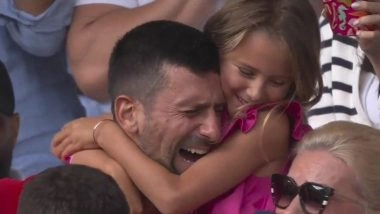 Emotional Novak Djokovic Breaks Down, Hugs Daughter Tara in the Crowd After Winning Gold Medal in Men&rsquo;s Singles Tennis at Paris Olympics 2024 (Watch Video)