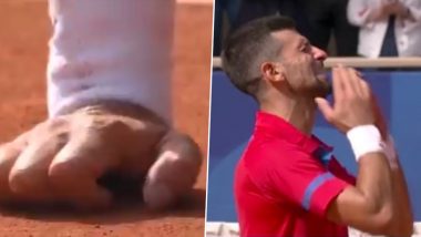 Video Shows Novak Djokovic Shaking After He Wins Maiden Olympic Gold Medal With Victory over Carlos Alcaraz at Paris Olympics 2024