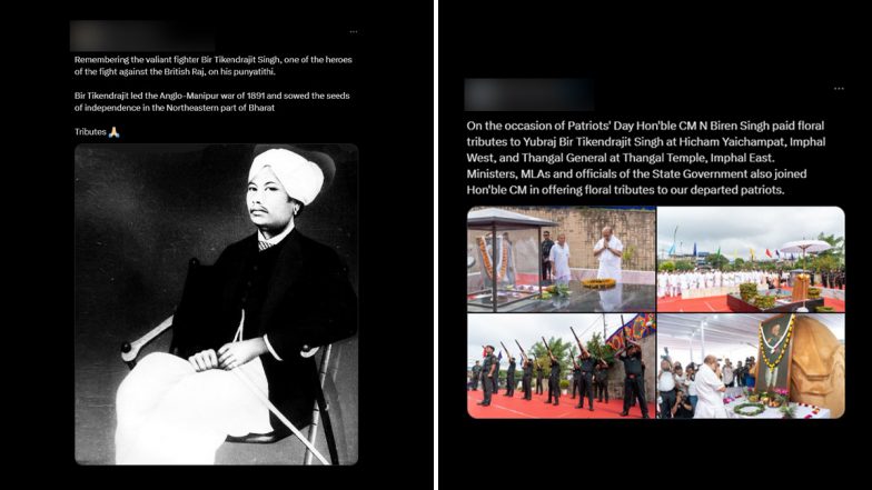 Patriots Day 2024 in Manipur: Netizens Take to X To Honour Freedom Fighter Tikendrajit Singh With Images, Quotes, Sayings and Wallpapers on His Death Anniversary