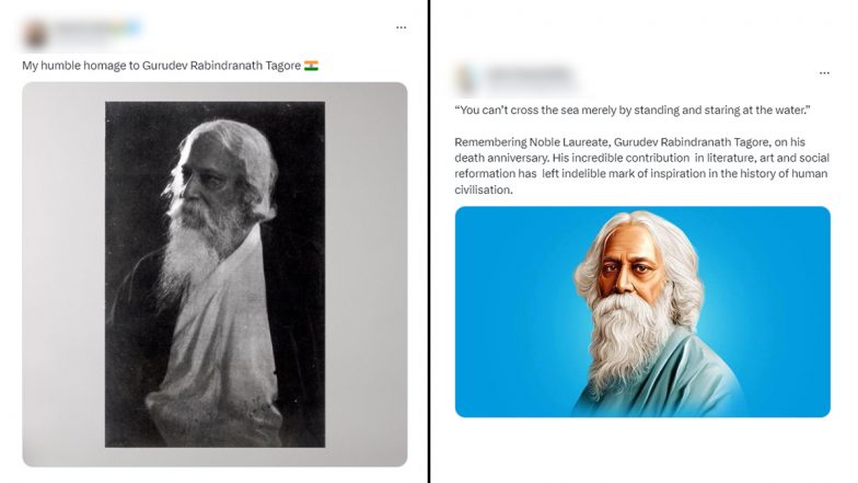 Rabindranath Tagore Death Anniversary 2024 Quotes: Netizens Pay Tribute to the Bard of Bengal With Messages, Images and Sayings