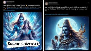 Sawan Shivratri 2024 Wishes and Greetings: Netizens Share Lord Shiva HD Images, Wallpapers, Messages and Quotes To Observe the Auspicious Occasion