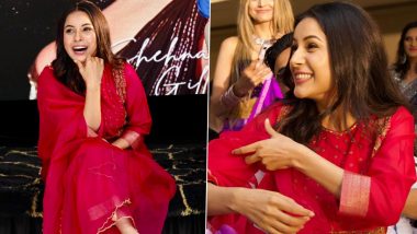 Shehnaaz Gill Raises the Bar for Ethnic Fashion Goals, Actress Mesmerises in Stunning Red Salwar Suit (View Pics and Video)