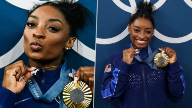 Simone Biles Flaunts 'GOAT' Locket After Winning Gold Medal in Gymnastics All-Around at Paris Olympics 2024, Totals Six Career Golds