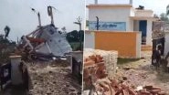 Sitapur: Water Tank Built Under &lsquo;Jal Jeevan Mission&rsquo; in Uttar Pradesh Collapses During First Trial, Video Surfaces