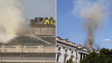 Somerset House Fire: Massive Blaze Erupts at London’s Historic Somerset House, Fire Contained After 125 Firefighters Dispatched To Tackle Blaze (Watch Videos)