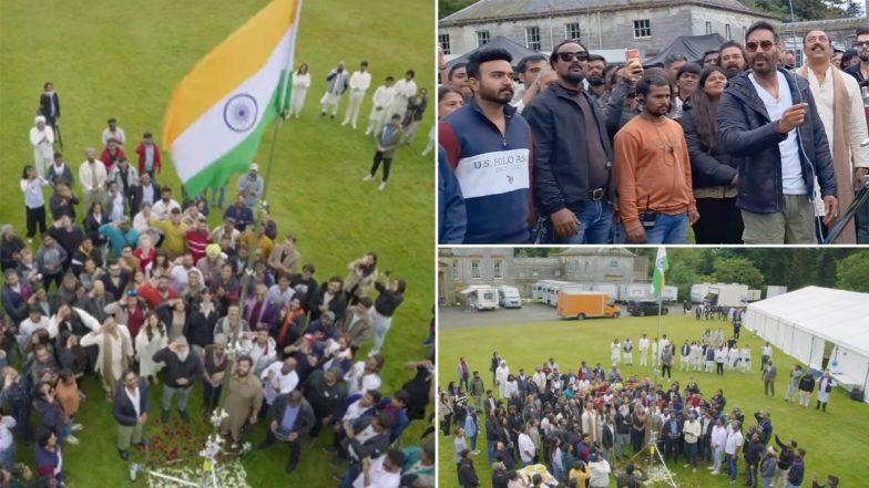 Ajay Devgn Celebrates Independence Day in the UK With ‘Son of Sardaar 2’ Team; Video of the Actor Hoisting the Indian Flag Is Unmissable