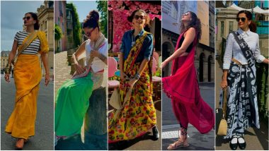 Taapsee Pannu Saree Looks From Paris Olympics 2024 Trip: 'Phir Aayi Hasseen Dillruba' Actress Discovers a Different Side of Her Personality With Sarees (View Photos and Videos)