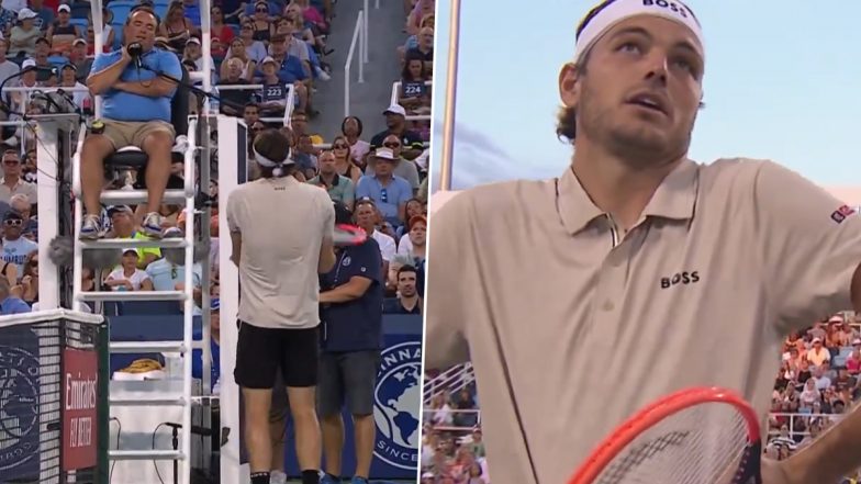 Taylor Fritz Argues With Chair Umpire Over ‘Ridiculous’ Decision During Cincinnati Open 2024 First Round Defeat to Brandon Nakashima (Watch Video)