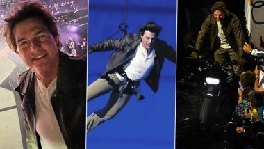 Tom Cruise Steals the Show at Paris Olympics 2024 Closing Ceremony: From Thrilling Stunts to the LA28 Flag Handoff, Check Out His Epic Moments! (View Pics & Watch Videos)