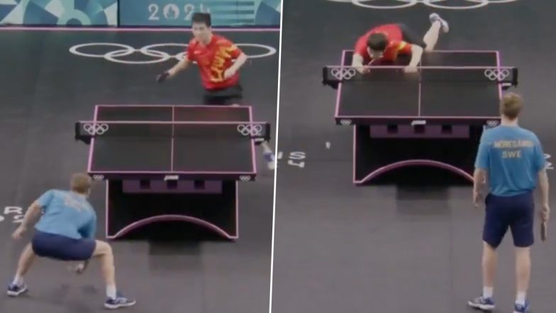 Sweden's Truls Moregardh Plays Ridiculous 'Snake' Shot to Fox China's Fan Zhendong During Paris Olympics 2024 Men's Singles Table Tennis Final, Video Goes Viral