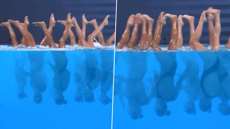 USA Artistic Swimming Team Performs Upside Down Version of Michael Jackson's Moonwalk in Pool During Paris Olympics 2024, Video Goes Viral